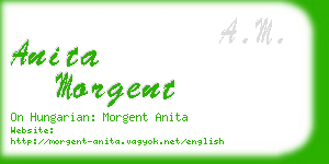 anita morgent business card